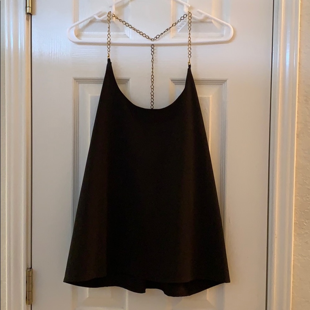 Black Halter with Gold Chain